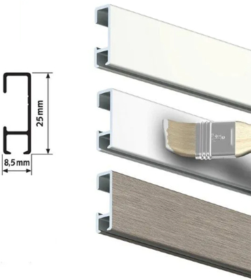 Frame and picture hanging system CLICK RAIL aluminum profiles