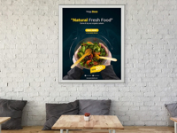 Promotion, menu, low price, advertising on the wall in aluminum frames CLICK