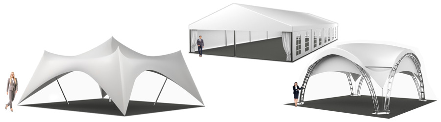 Pavilions and tents for rent for outdoor events, fairs, trade fairs