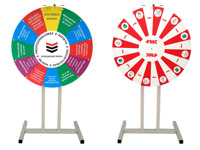 Wheel of Fortune - aluminum floor stand with prize winnings