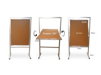 Information notice board, flip-up, double-sided, aluminum frame, stand with legs