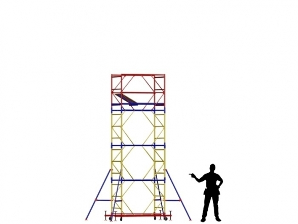 Mobile mounting tower on wheels 5