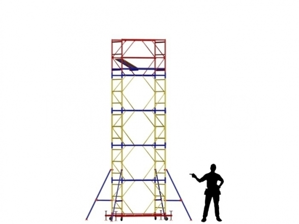 Mobile mounting tower on wheels 6