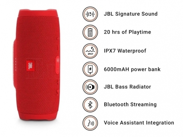 Bevielė Garso Kolonėlė - JBL Charge 3, NUOMA 2